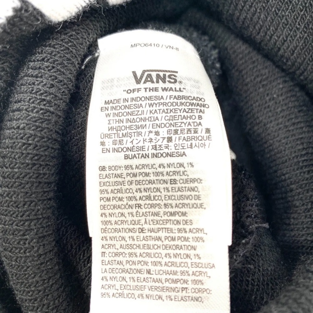 Vans WM Spirit Pom Black Checker Beanie Skateboarding Hat Women Men VN0A5LG3BLK - Picture 5 of 16